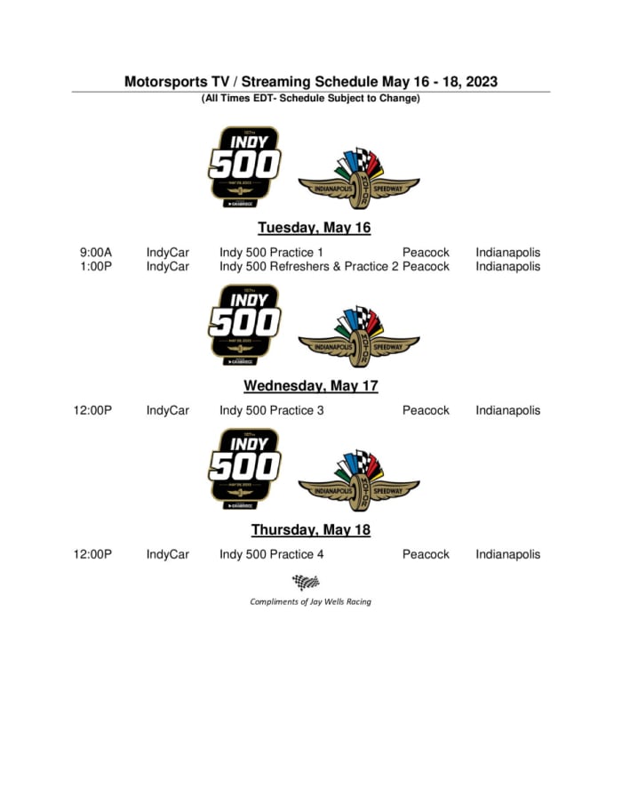23Motorsports-TV-May-16-18-INDY-500-PRACTICE